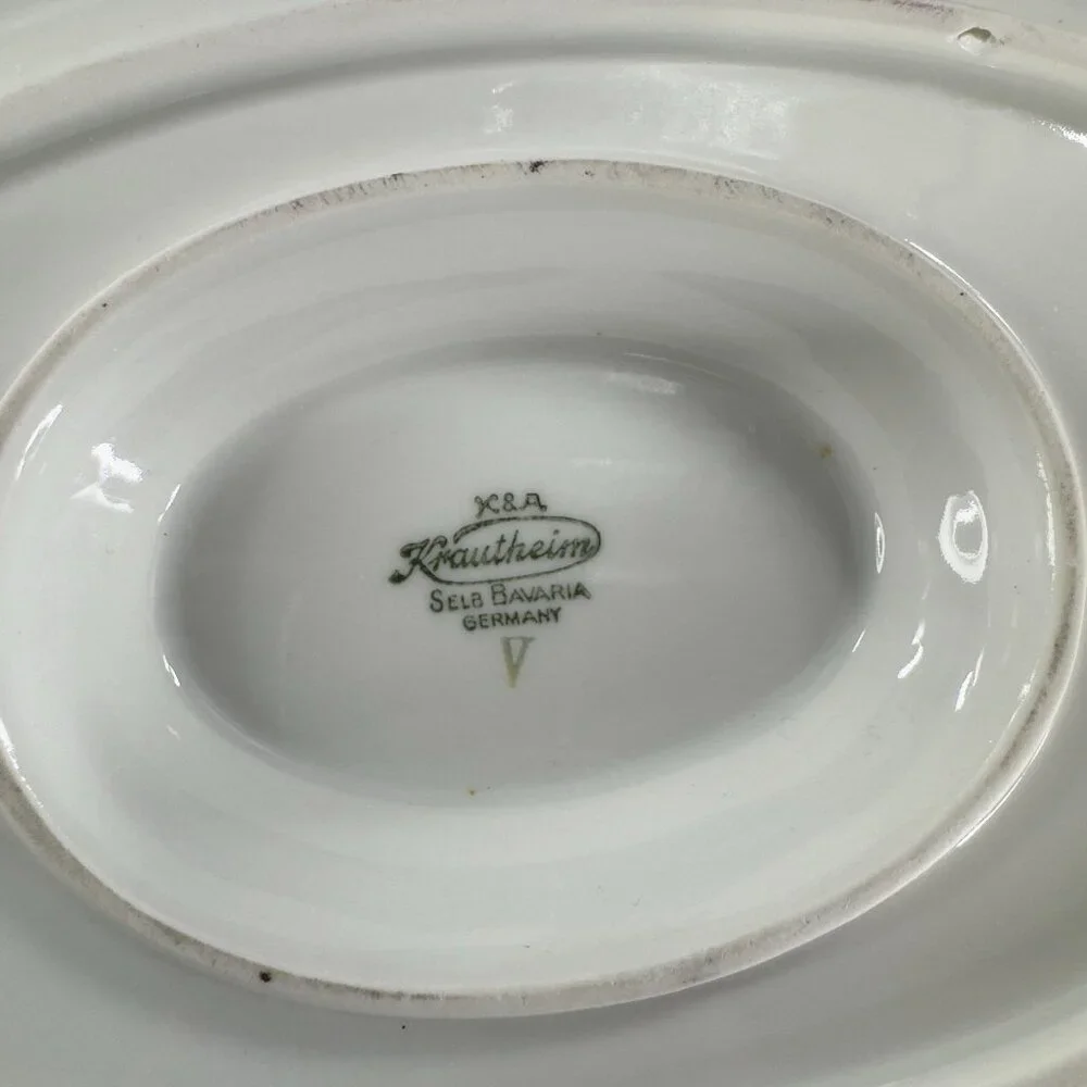 Vintage K&A Krautheim Selb Bavaria Porcelain‎ Sauce Bowl Gravy Boat With Handles